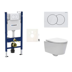 Cenovo zvýhodnený závesný WC set Geberit do ľahkých stien / predstenová montáž + WC SAT Brevis SIKOGESBRED01