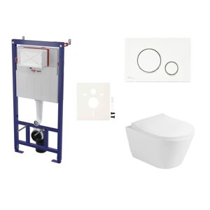Cenovo zvýhodnený závesný WC set SAT do ľahkých stien / predstenová montáž + WC Glacera Ava SIKOSSAVA70K