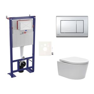 Cenovo zvýhodnený závesný WC set SAT do ľahkých stien / predstenová montáž + WC SAT Brevis SIKOSSBR21K