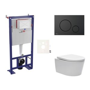Cenovo zvýhodnený závesný WC set SAT do ľahkých stien / predstenová montáž + WC SAT Brevis SIKOSSBR68
