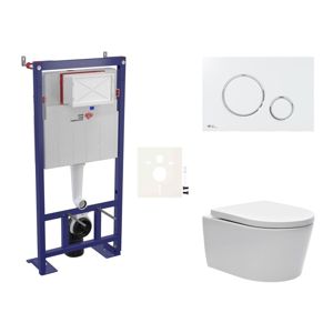 Cenovo zvýhodnený závesný WC set SAT do ľahkých stien / predstenová montáž + WC SAT Brevis SIKOSSBR70