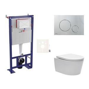 Cenovo zvýhodnený závesný WC set SAT do ľahkých stien / predstenová montáž + WC SAT Brevis SIKOSSBR71