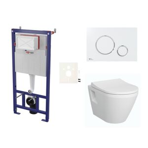 Cenovo zvýhodnený závesný WC set SAT do ľahkých stien / predstenová montáž + WC VitrA Integra SIKOSSINTRE70K