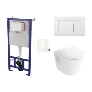 Cenovo zvýhodnený závesný WC set SAT do ľahkých stien / predstenová montáž + WC VitrA Integra SIKOSSINTSC20K
