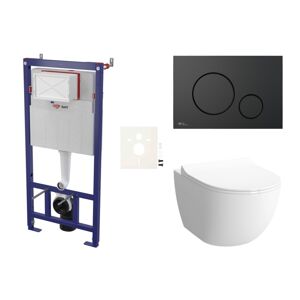 Cenovo zvýhodnený závesný WC set SAT do ľahkých stien / predstenová montáž + WC VitrA Sento SIKOSSSEN68K