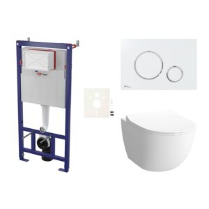 Cenovo zvýhodnený závesný WC set SAT do ľahkých stien / predstenová montáž + WC VitrA Sento SIKOSSSEN70K