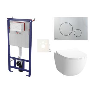 Cenovo zvýhodnený závesný WC set SAT do ľahkých stien / predstenová montáž + WC VitrA Sento SIKOSSSEN71K