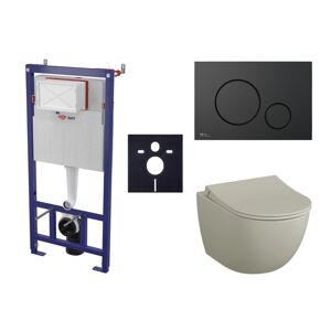 Cenovo zvýhodnený závesný WC set SAT do ľahkých stien / predstenová montáž + WC VitrA Sento SIKOSSSENT68K