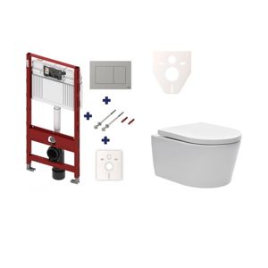 Cenovo zvýhodnený závesný WC set TECE do ľahkých stien / predstenová montáž + WC SAT Brevis SIKOTS2W0