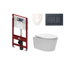 Cenovo zvýhodnený závesný WC set TECE do ľahkých stien / predstenová montáž + WC SAT Brevis SIKOTS3W4