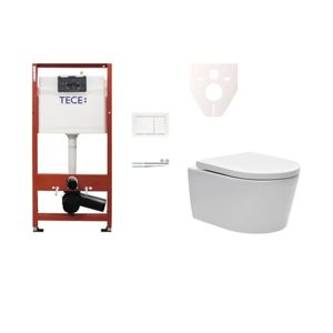 Cenovo zvýhodnený závesný WC set TECE do ľahkých stien / predstenová montáž + WC SAT Brevis SIKOTSW0