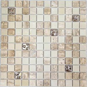 Sklenená mozaika Travert 30x30 cm mat / lesk TRAVERTDROPMIX