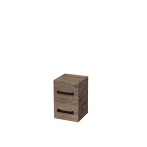 Kúpeľňová skrinka nízka s čiernou úchytkou SAT Cube Way 32,5x51x33 cm dub Wellington mat CUBE3CN32DW