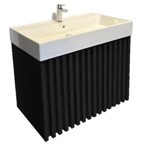 Kúpeľňová skrinka s umývadlom SAT Delano 60x56x46 cm čierna matná DELANO60ZCSAT