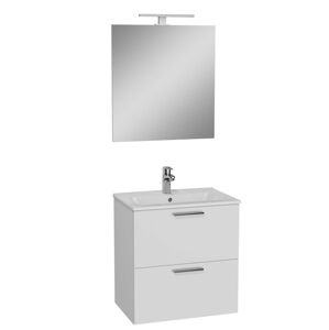Kúpeľňová zostava s umývadlom zrcadlem a osvětlením Vitra Mia 59x61x39,5 cm biela lesk MIASET60B2