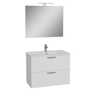 Kúpeľňová zostava s umývadlom, zrkadlom a osvetlením Vitra Mia 79x61x39,5 cm biely lesk MIASET80B2